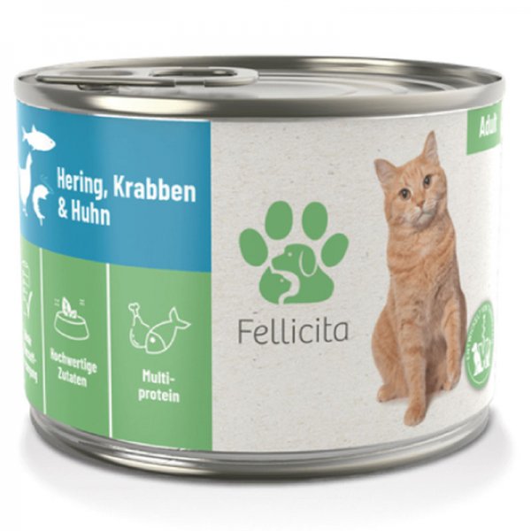 (售完)Fellicita 菲利希塔 滿滿系列無穀主食罐-雞肉+蟹肉+鯡魚 200g